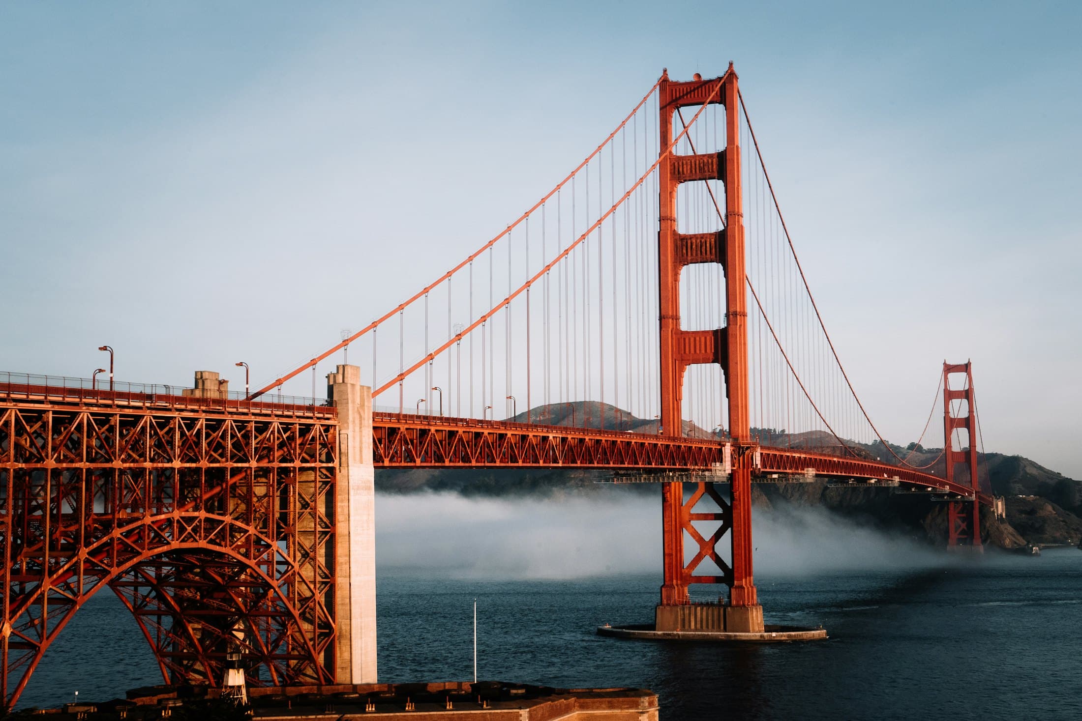 Golden Gate Bridge with fog rolling in