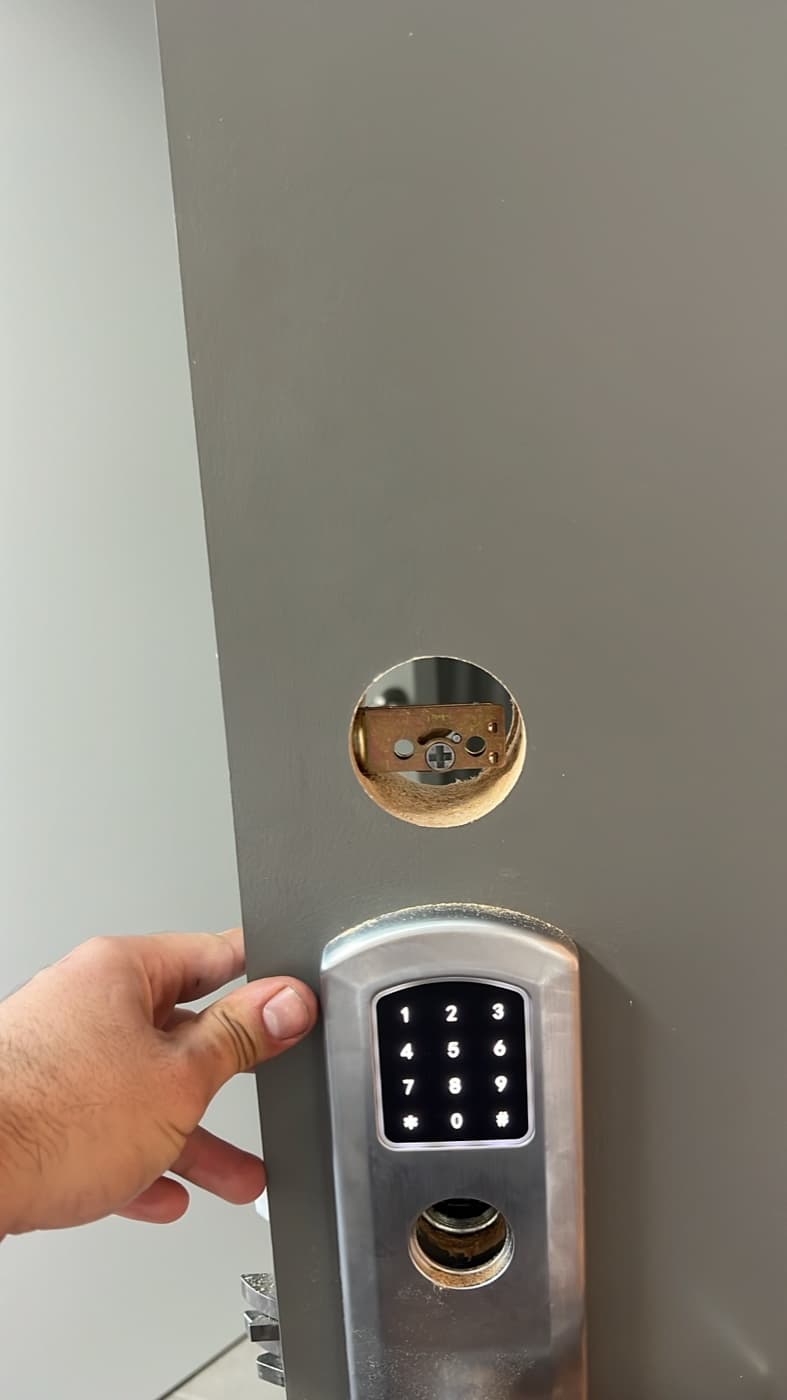 Keypad deadbolt installed after an urgent lock replacement