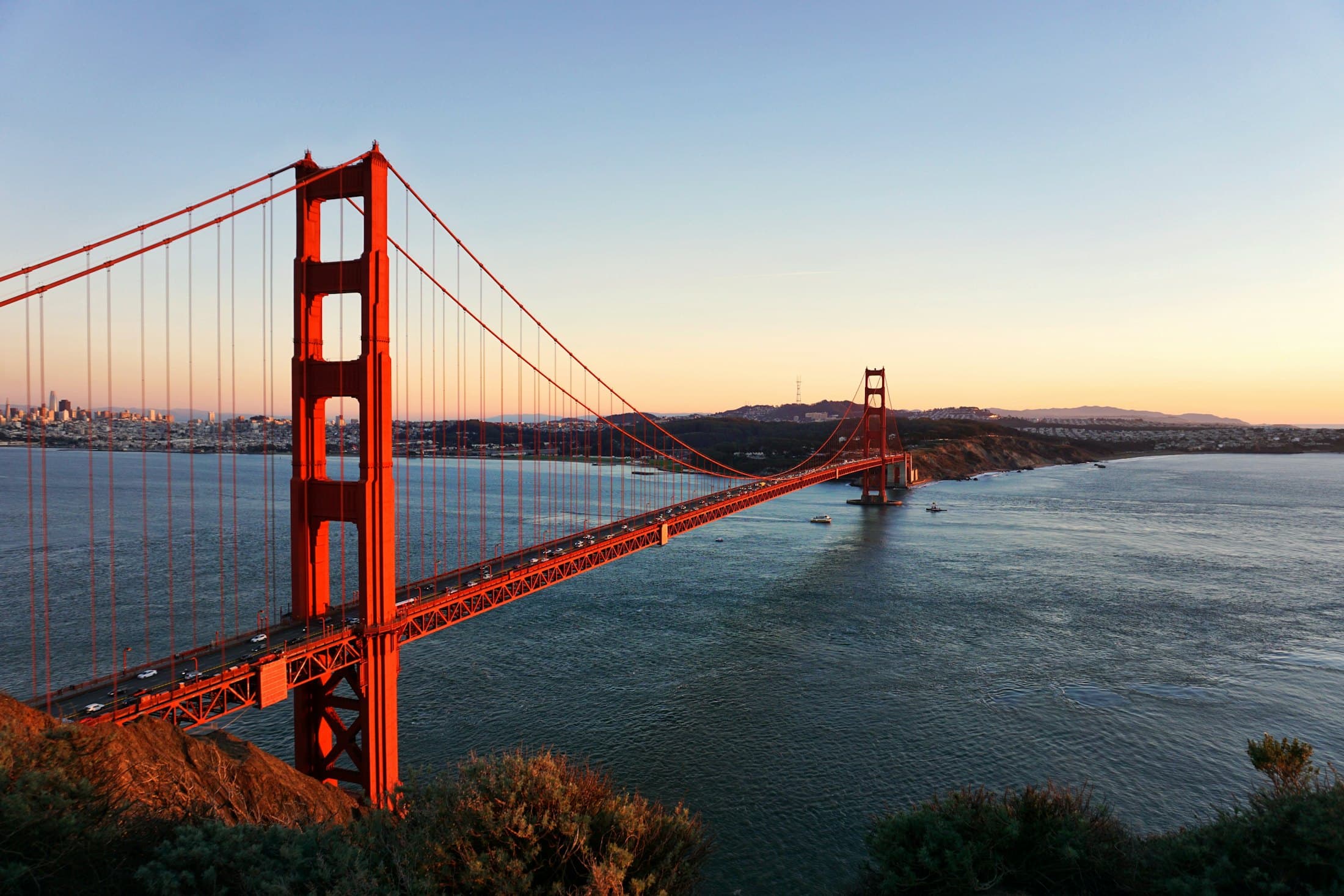Golden Gate Bridge at sunset